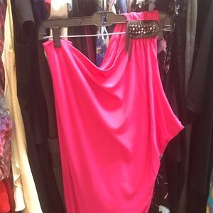 Pink one shoulder party dress size 2-4